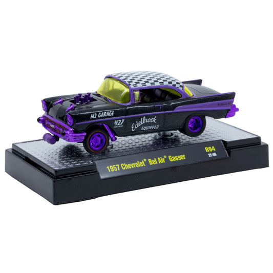 1957 Chevrolet Bel Air Gasser Edelbrock Black Checkered Top CHASE M2 Machines