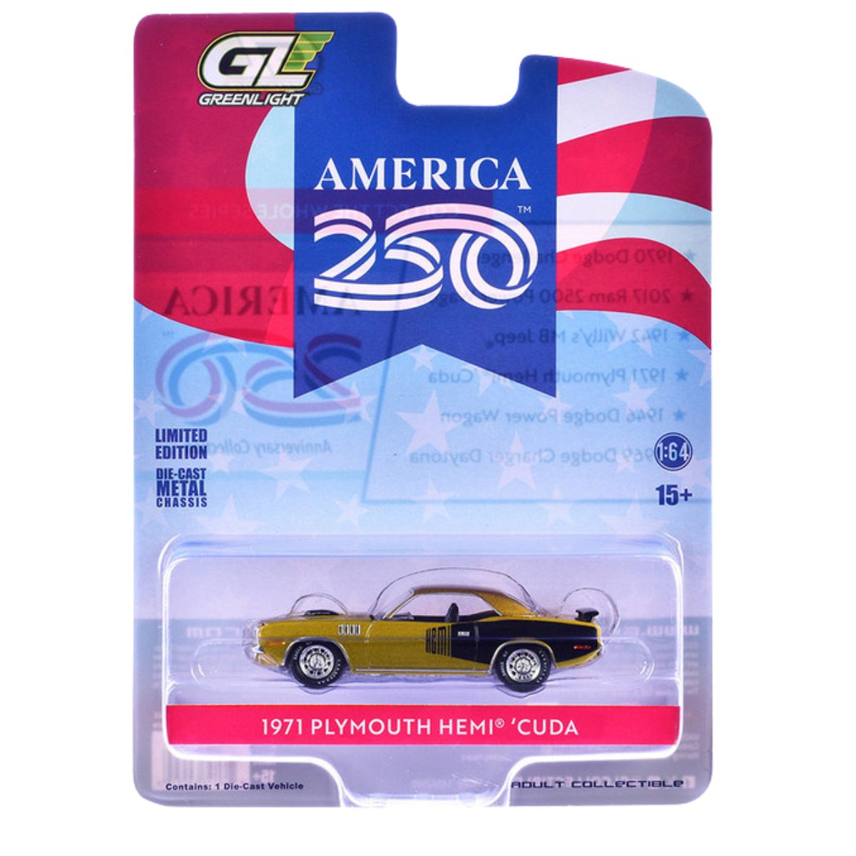 1971 Plymouth Hemi Cuda America 250 Edition Greenlight