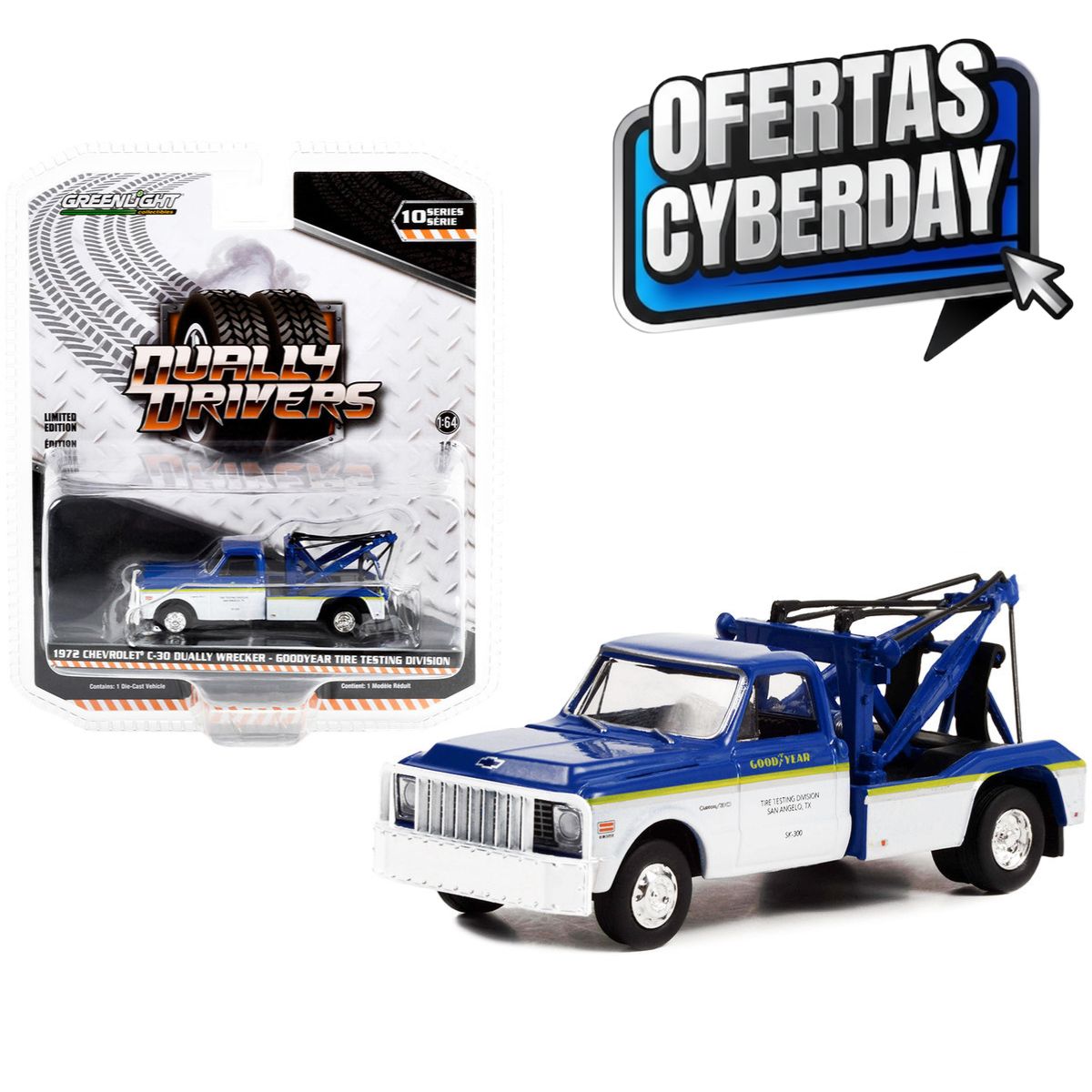 1972 Chevrolet C-30 Dually Wrecker Truck Goodyear Tire Testing Division Greenlight (Cyberday)