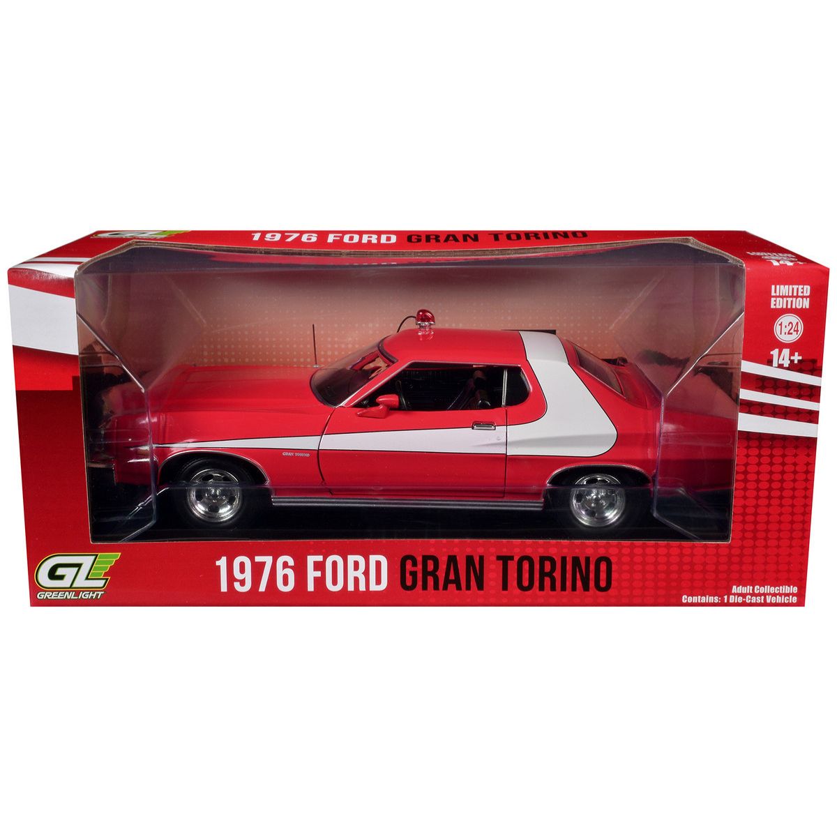 1976 Ford Gran Torino Red with White Graphics Greenlight