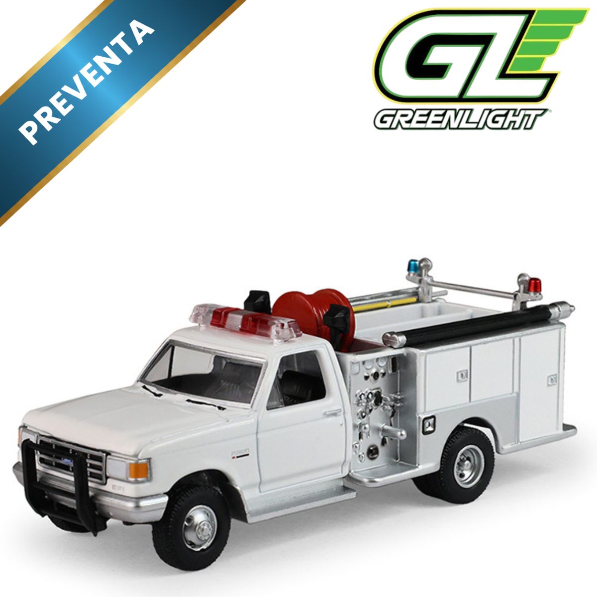 1988 Ford F-350 Mini Pumper Fire Truck White Greenlight (Preventa)