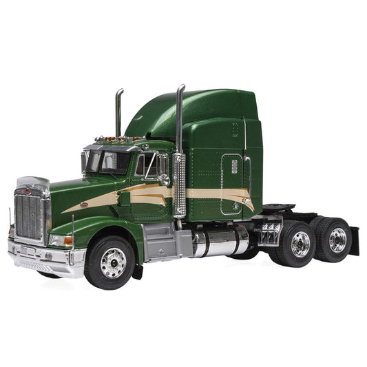 1998 Peterbilt 377 AE Truck Tractor Green Metallic with Beige Stripes IXO Models