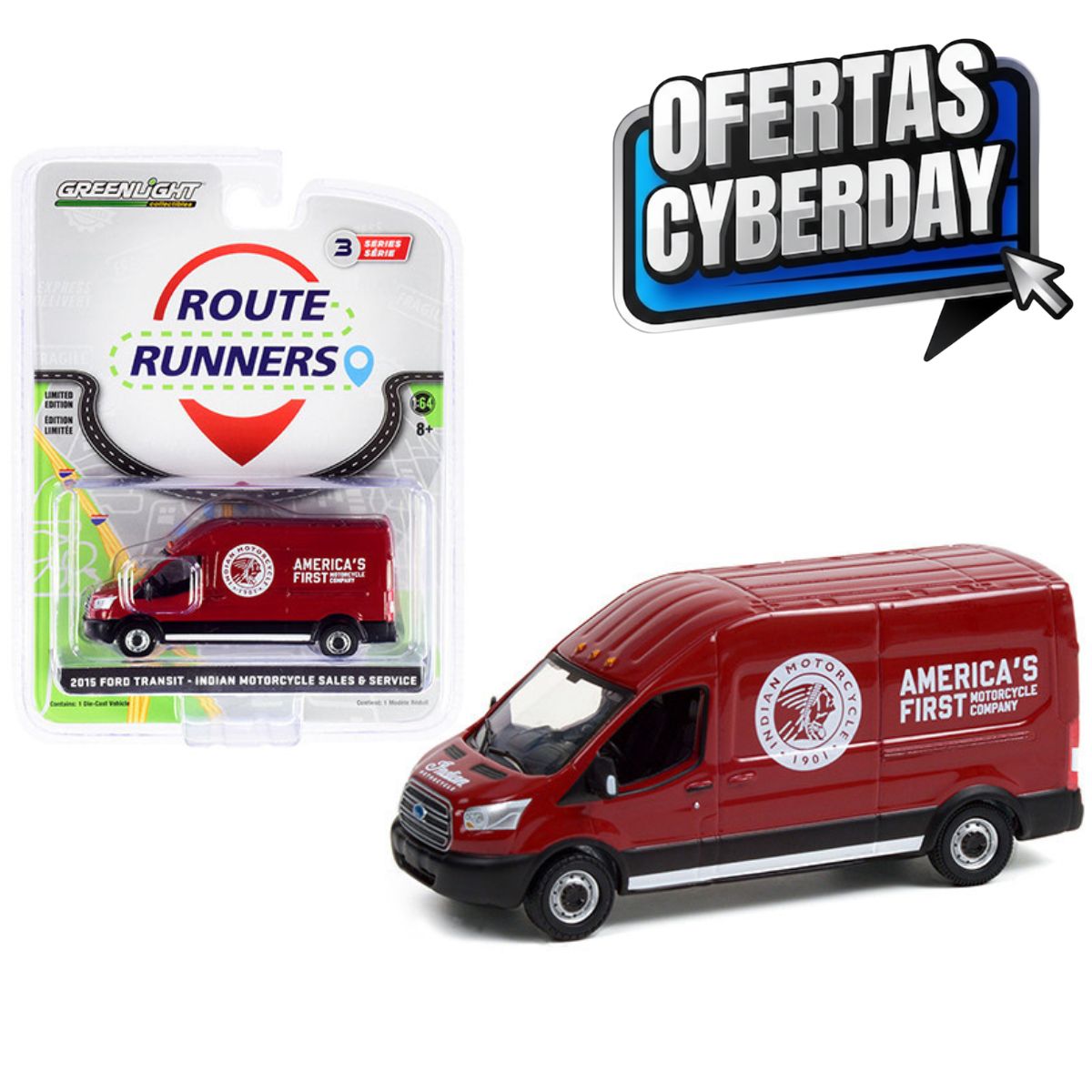 2015 Ford Transit LWB High Roof Van Burgundy Indian Motorcycle Sales & Service Greenlight (Cuberday)