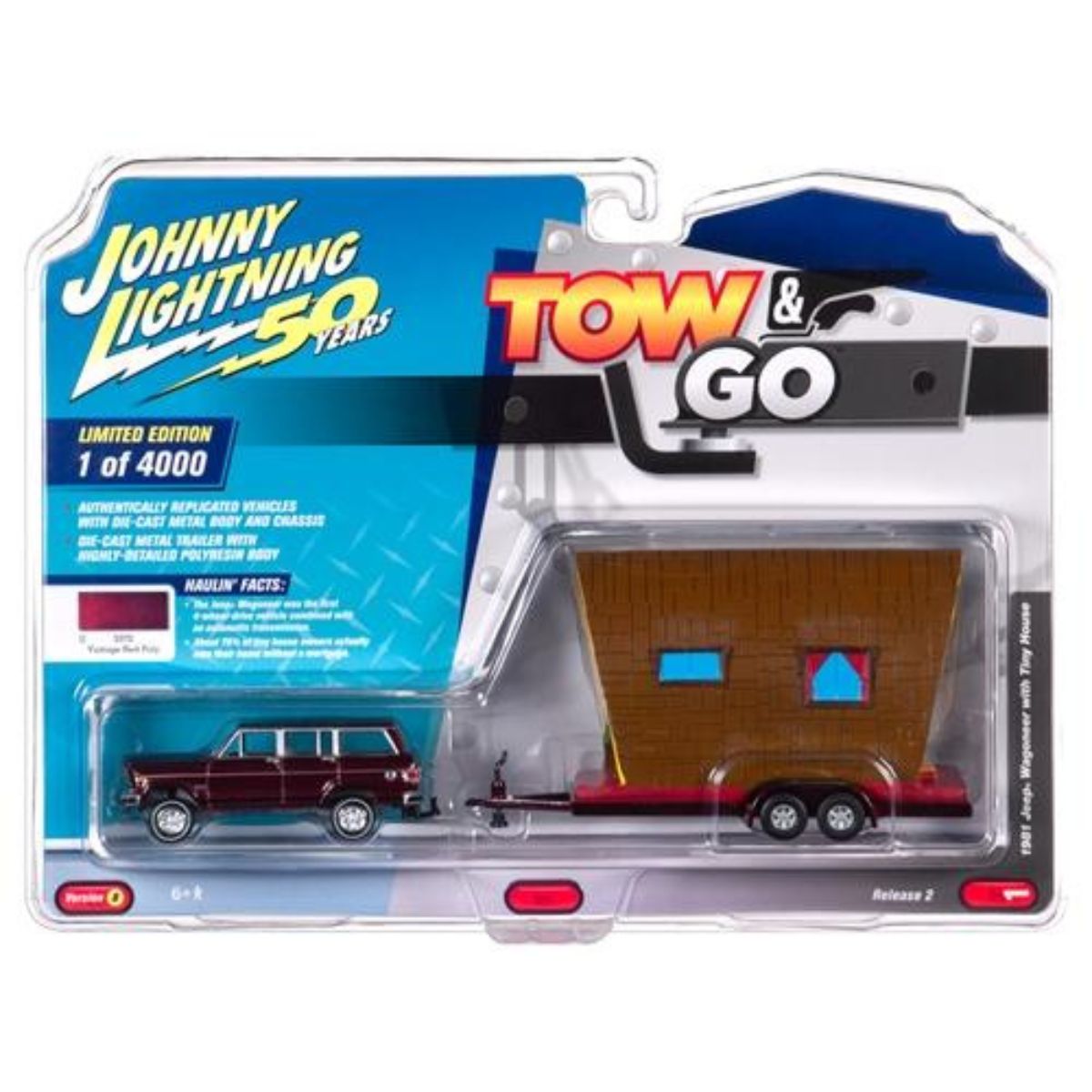 Jeep Wagoneer 1981 Vintage Red Poly Tiny House Johnny Lightning