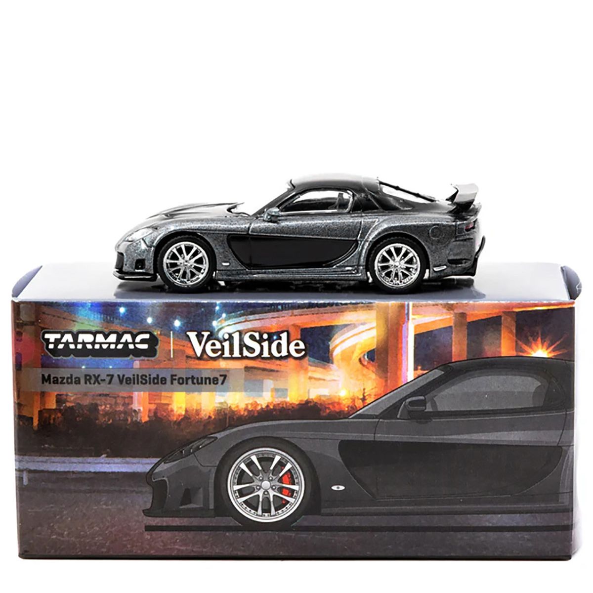 Mazda RX-7 VeilSide Fortune7 RHD Gray Metallic Black Global64 Tarmac Works
