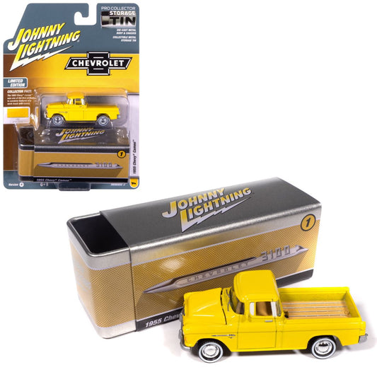1955 Chevy Cameo Pickup Lemon Yellow Johnny Lightning