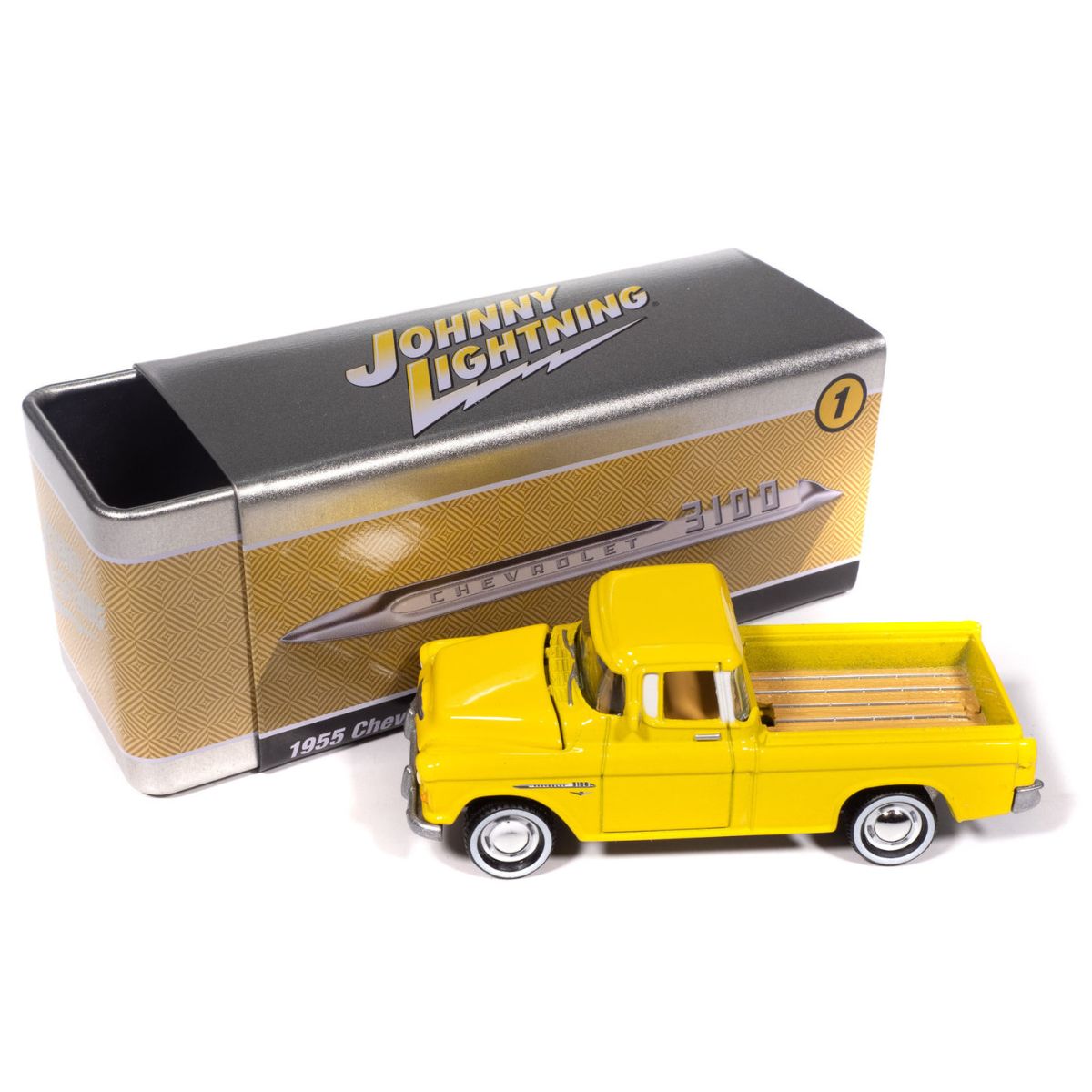 1955 Chevy Cameo Pickup Lemon Yellow Johnny Lightning