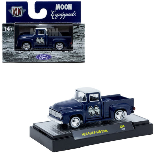 1956 Ford F-100 MoonEyes Dark Blue White Top M2 Machines