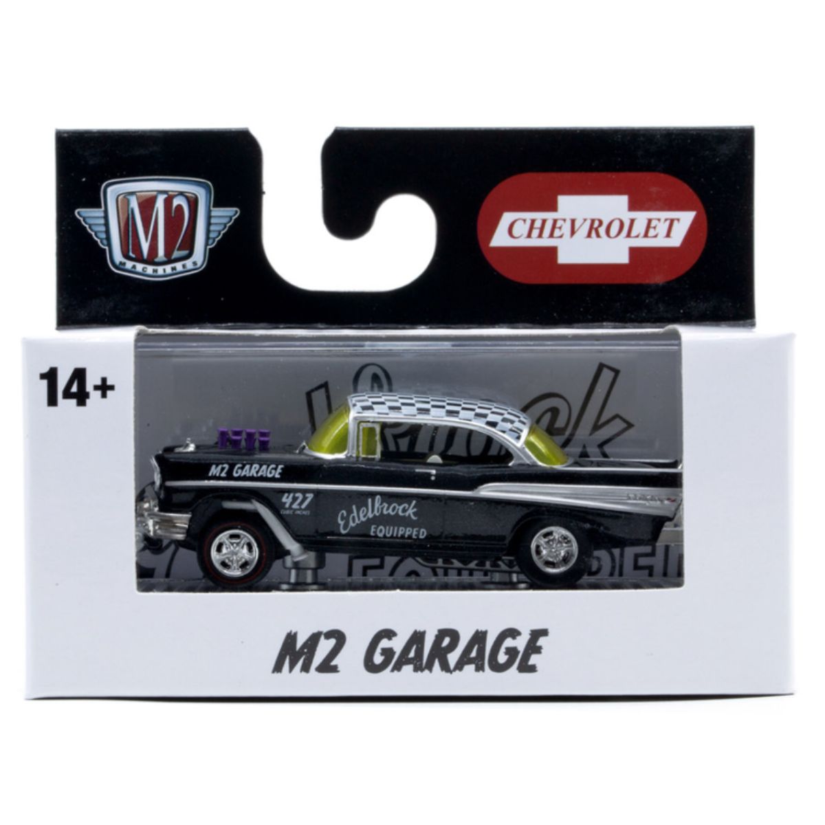 1957 Chevrolet Bel Air Gasser Edelbrock Black Checkered Top M2 Machines