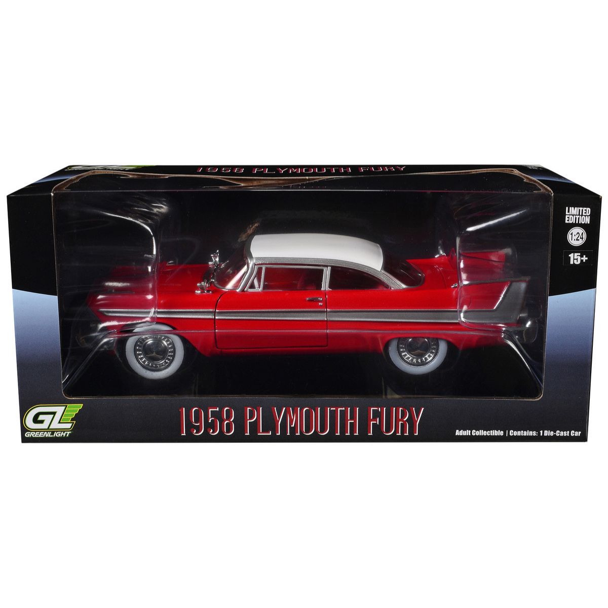 1958 Plymouth Fury Red White Top (Red Interior) Greenlight