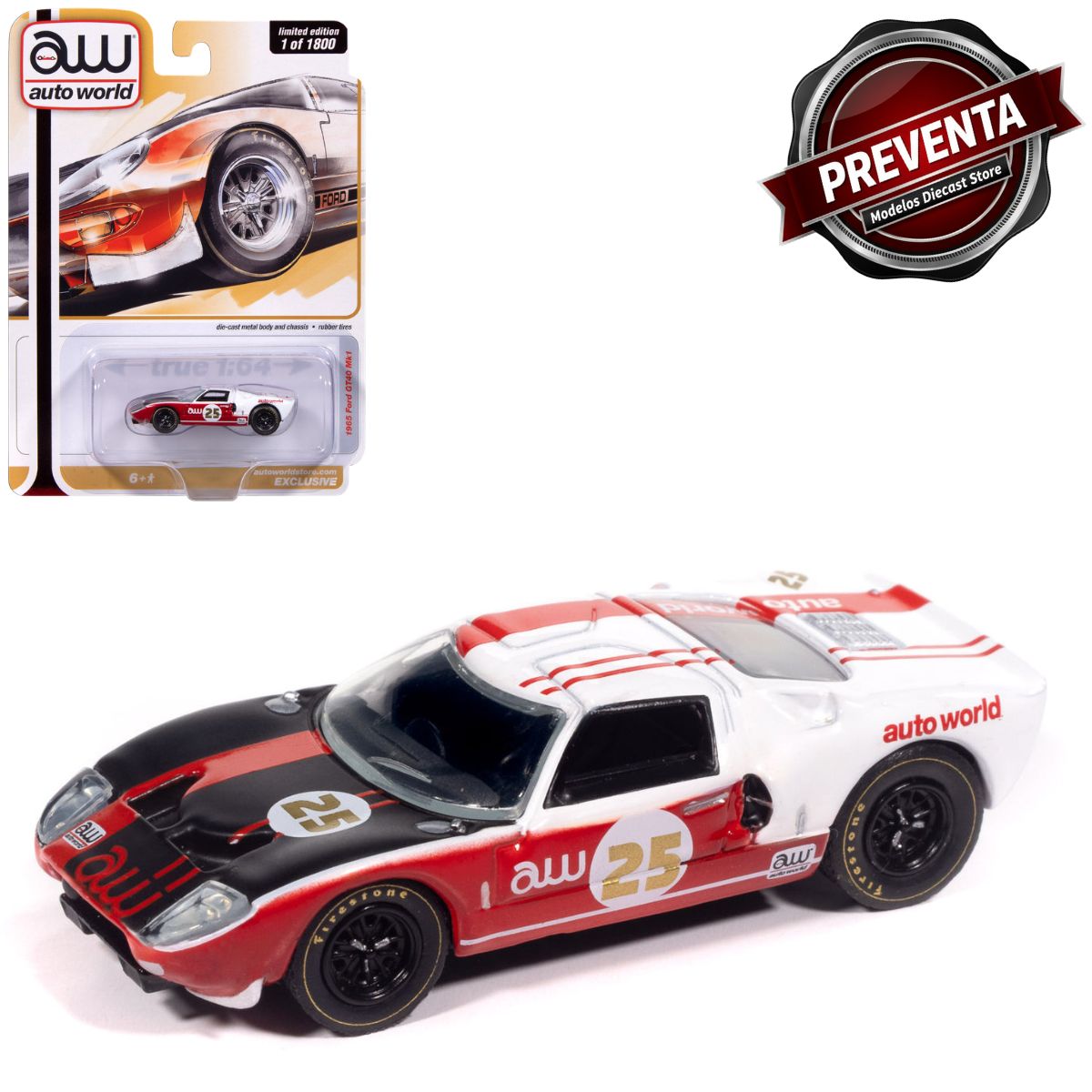 1965 Ford GT40 Mk1 (Auto World Store Exclusive) Auto World (Preventa)