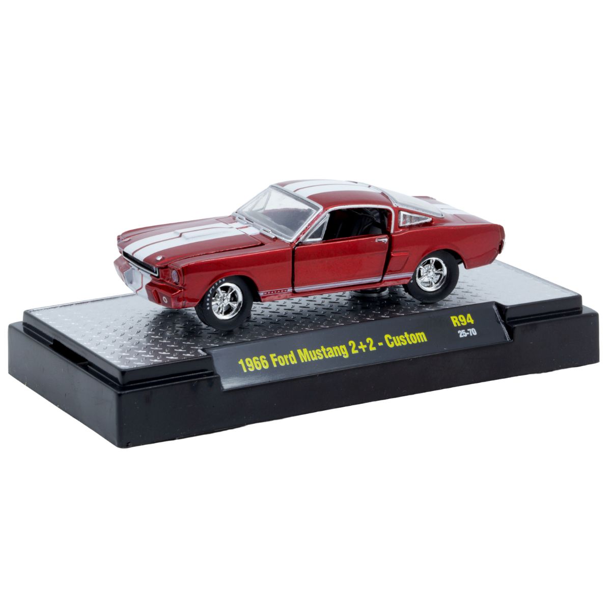 1966 Ford Mustang 2+2 Custom Red Metallic White Stripes M2 Machines