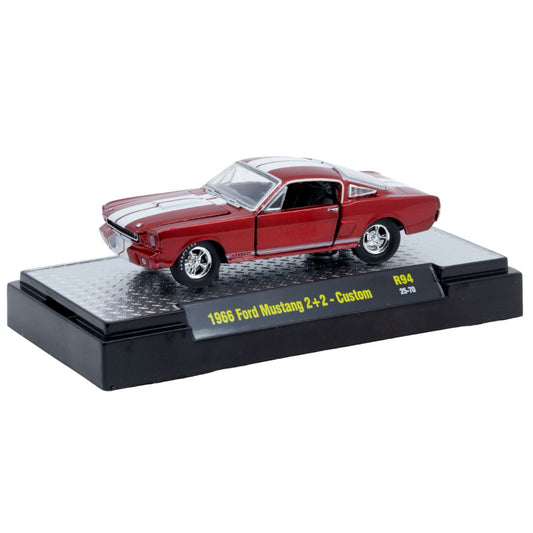 1966 Ford Mustang 2+2 Custom Red Metallic White Stripes M2 Machines
