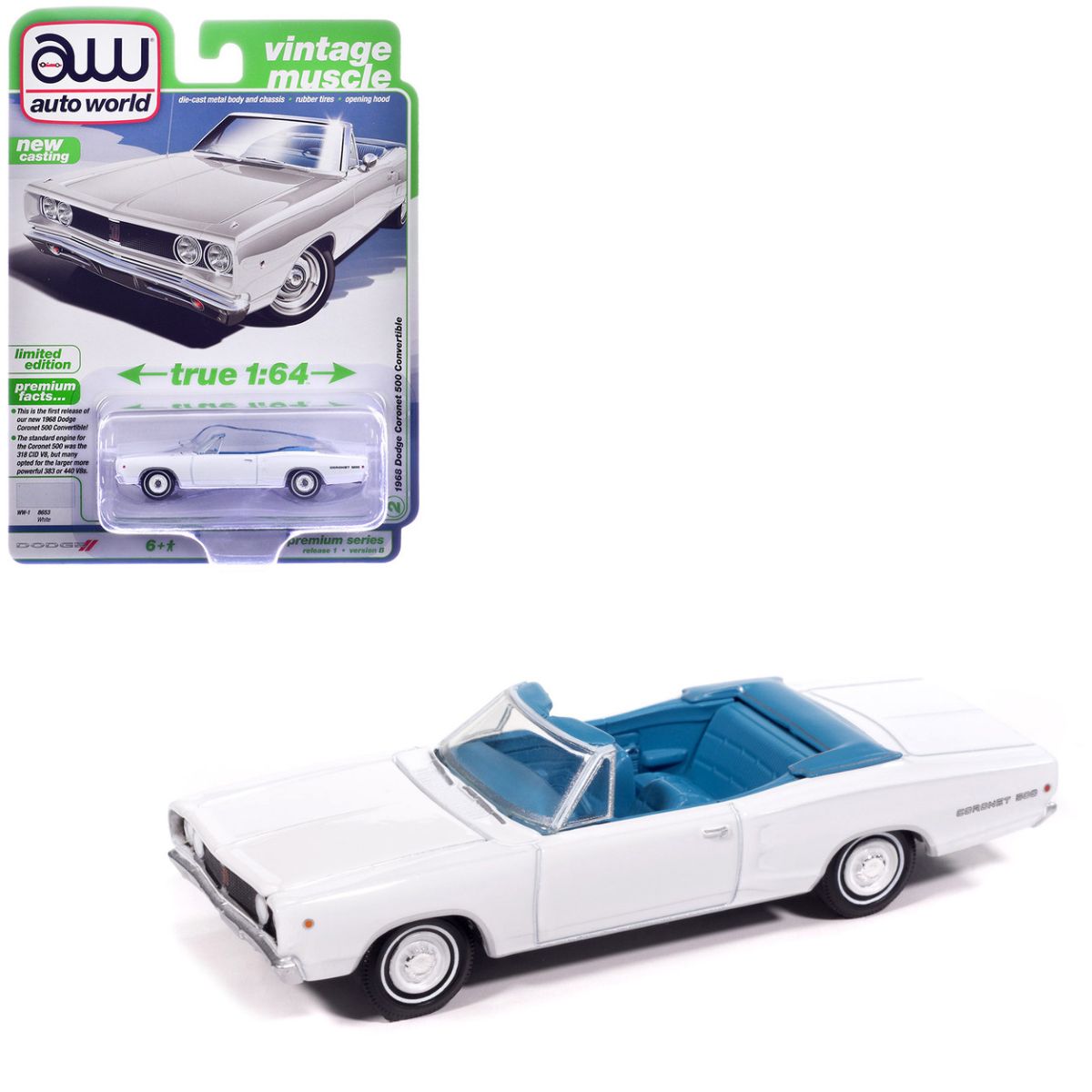 1968 Dodge Coronet 500 Convertible White Auto World