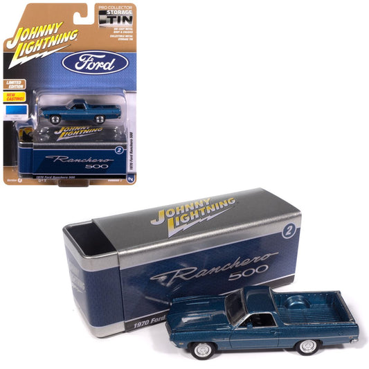 1970 Ford Ranchero 500 Acapulco Blue Johnny Lightning