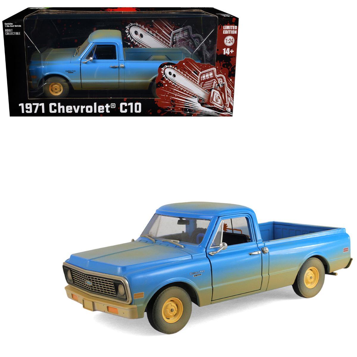 1971 Chevrolet C-10 Pickup Truck Blue (Dirty Version) Greenlight