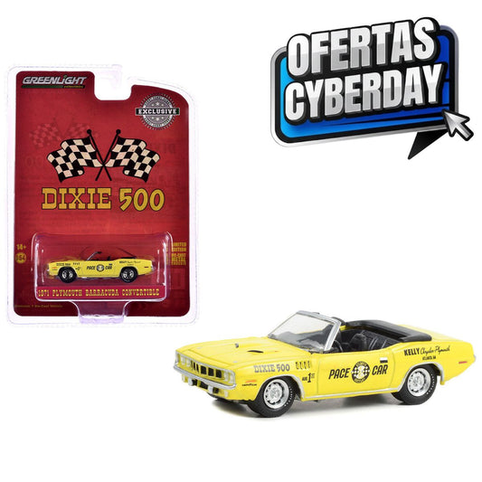 1971 Plymouth Barracuda Convertible Dixie 500 Pace Car Yellow Greenlight (Cyberday)