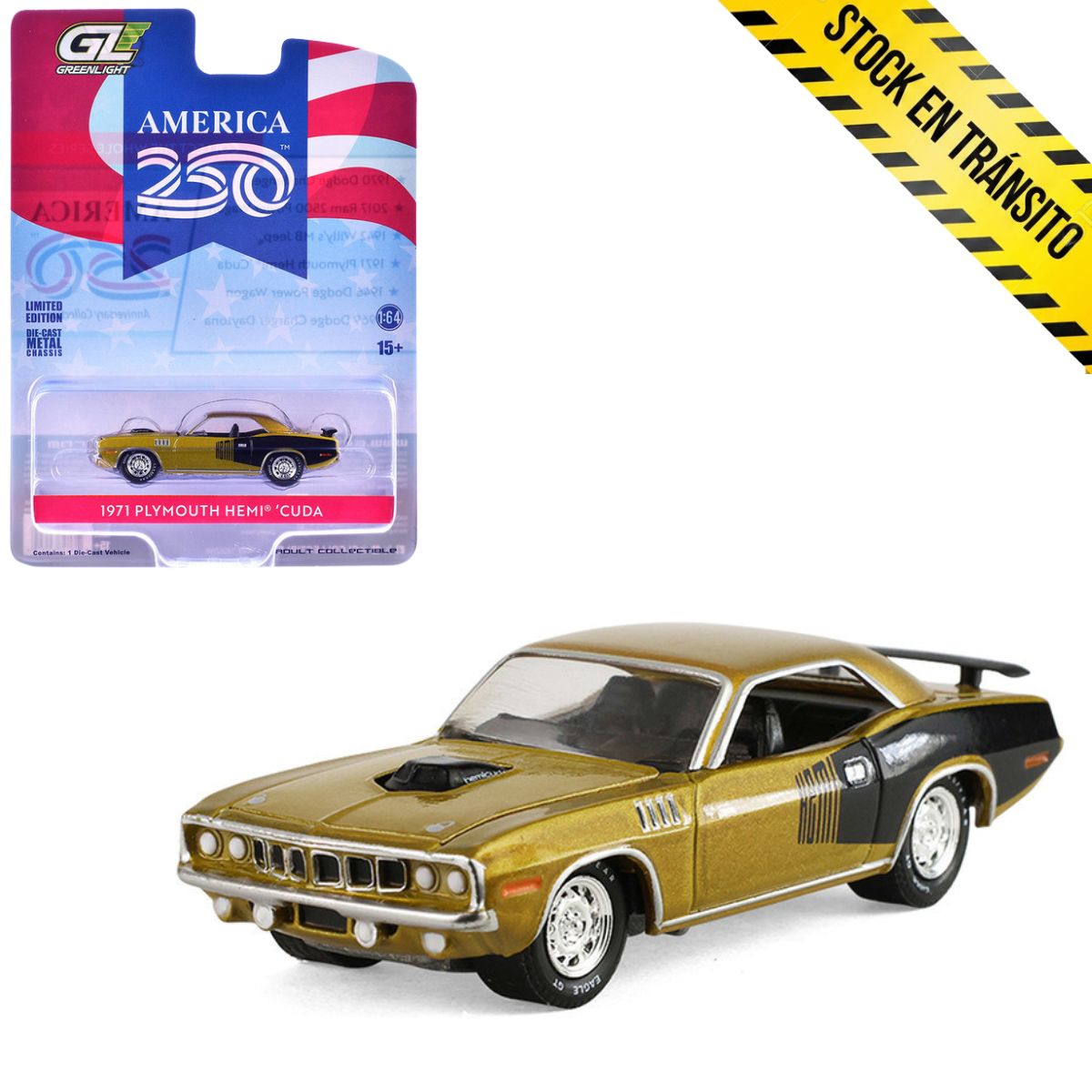 1971 Plymouth Hemi Cuda America 250 Edition Greenlight