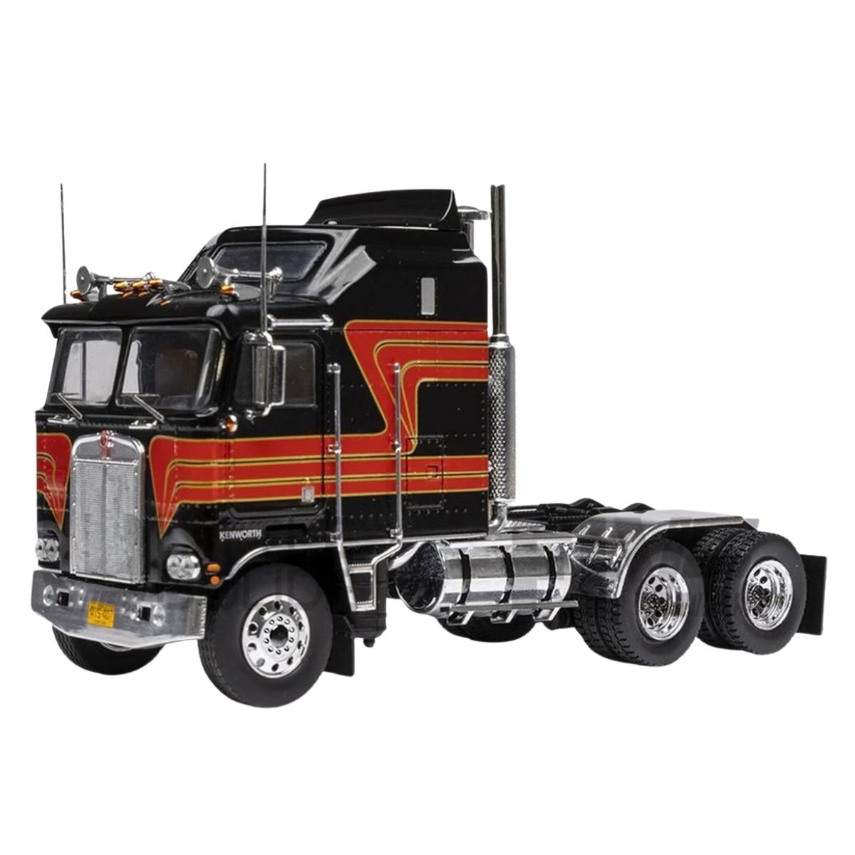 1976 Kenworth K100 Aerodyne Truck Tractor Black with Red Stripes IXO Models