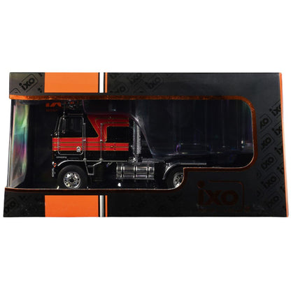 1976 Kenworth K100 Aerodyne Truck Tractor Black with Red Stripes IXO Models