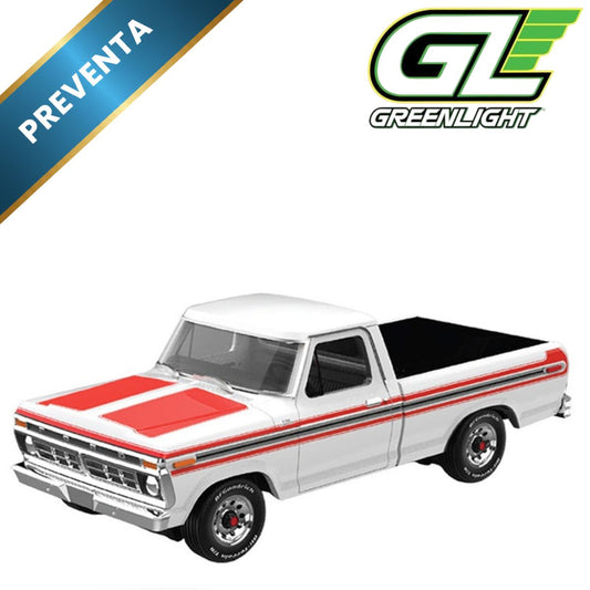 1977 Ford F-150 White Orange Stripes Greenlight (Preventa)