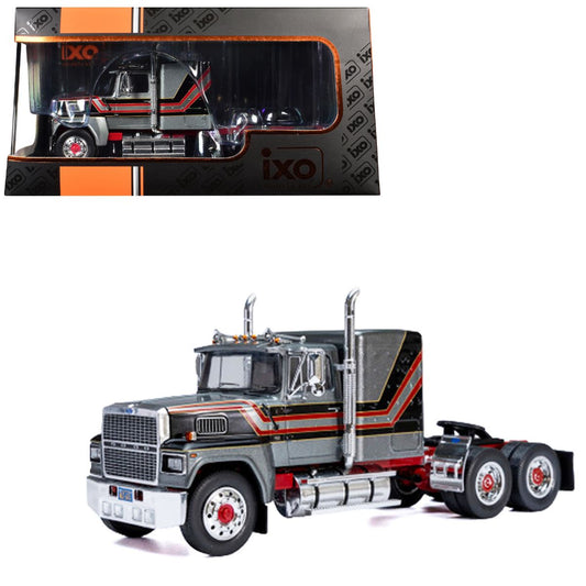 1978 Ford LTL 9000 Truck Tractor Gray Metallic with Red and Black Stripes IXO Models