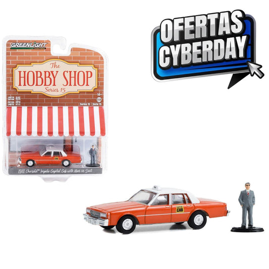 1981 Chevrolet Impala Capitol Cab Taxi Orange with Figure Greenlight (Cyberday)