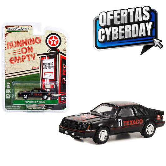1982 Ford Mustang GT #1 Black Texaco Greenlight (Cyberday)