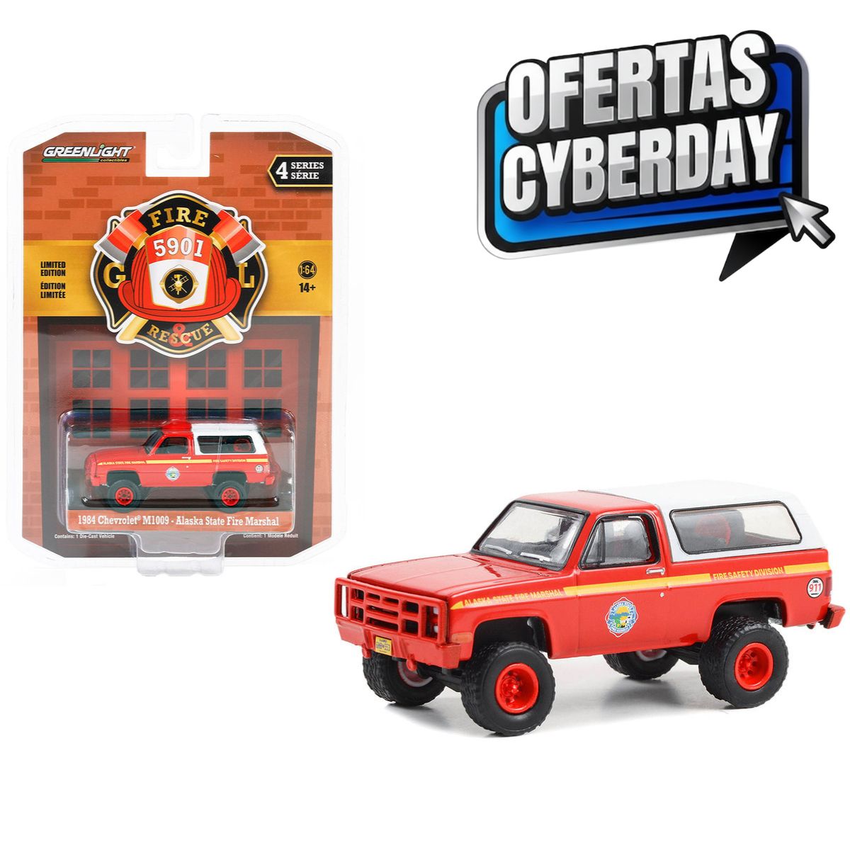 1984 Chevrolet M1009 Red Camper Shell Alaska State Fire Marshal Greenlight (cyberday)