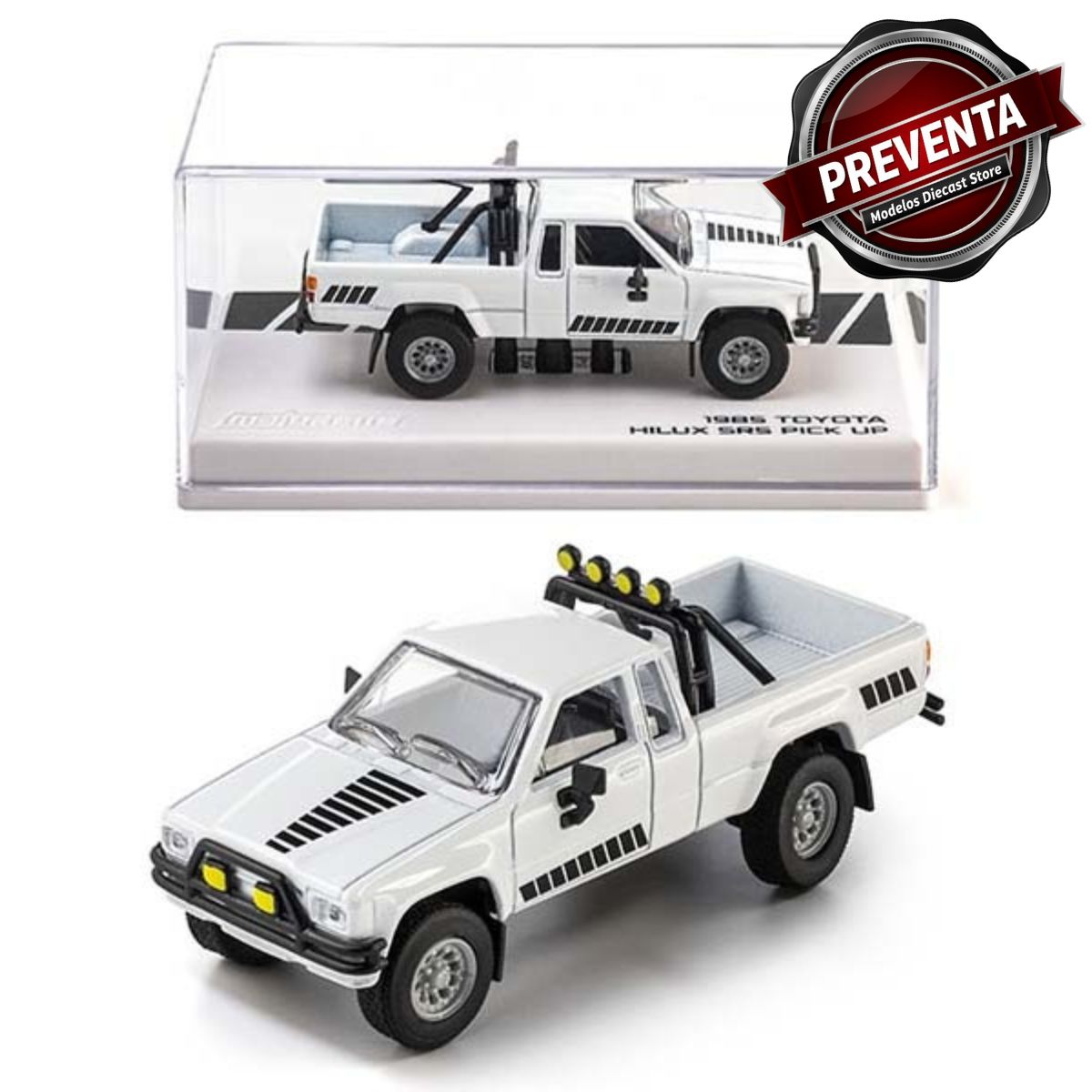 1985 Toyota Hilux SR5 4x4 White Majorette (Pre-order)