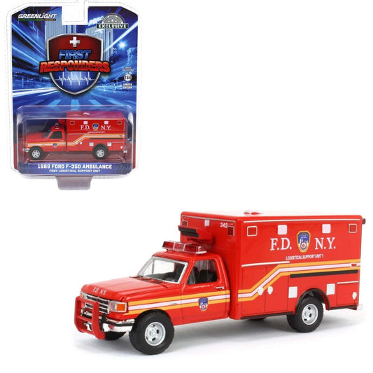 1989 Ford F-350 Ambulance FDNY Logistical Support Unit Greenlight