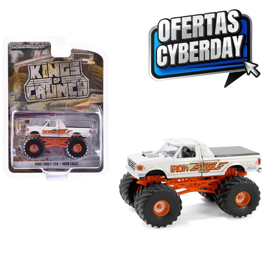 1990 Ford F-350 Monster Truck White Iron Eagle Greenlight (Cyberday)