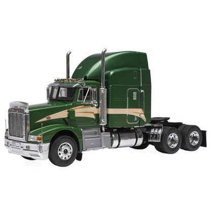 1998 Peterbilt 377 AE Truck Tractor Green Metallic with Beige Stripes IXO Models