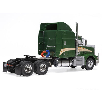 1998 Peterbilt 377 AE Truck Tractor Green Metallic with Beige Stripes IXO Models