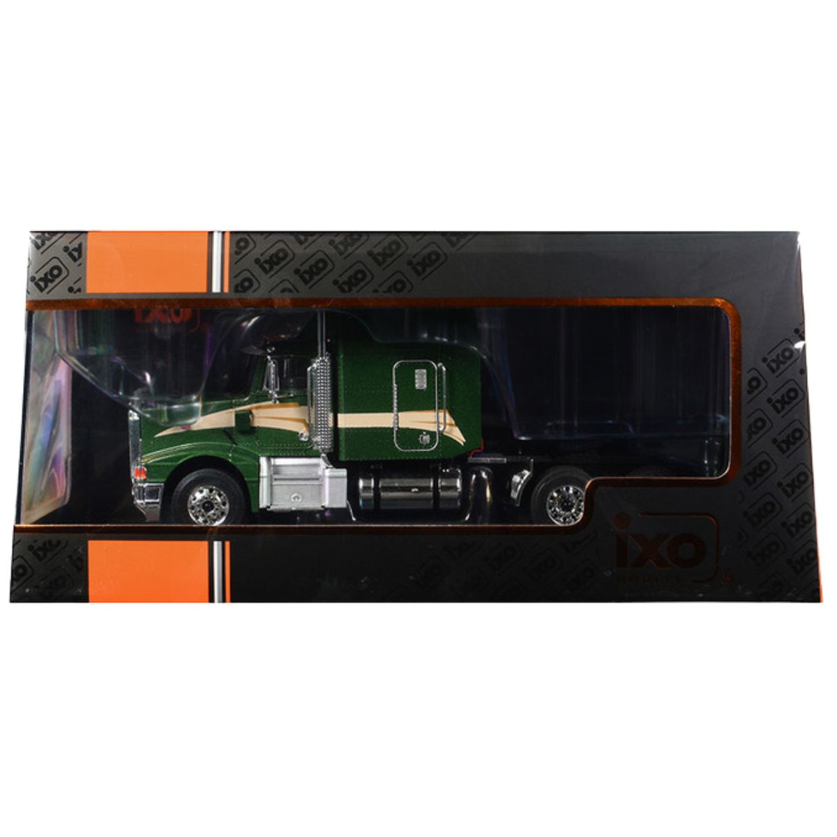 1998 Peterbilt 377 AE Truck Tractor Green Metallic with Beige Stripes IXO Models