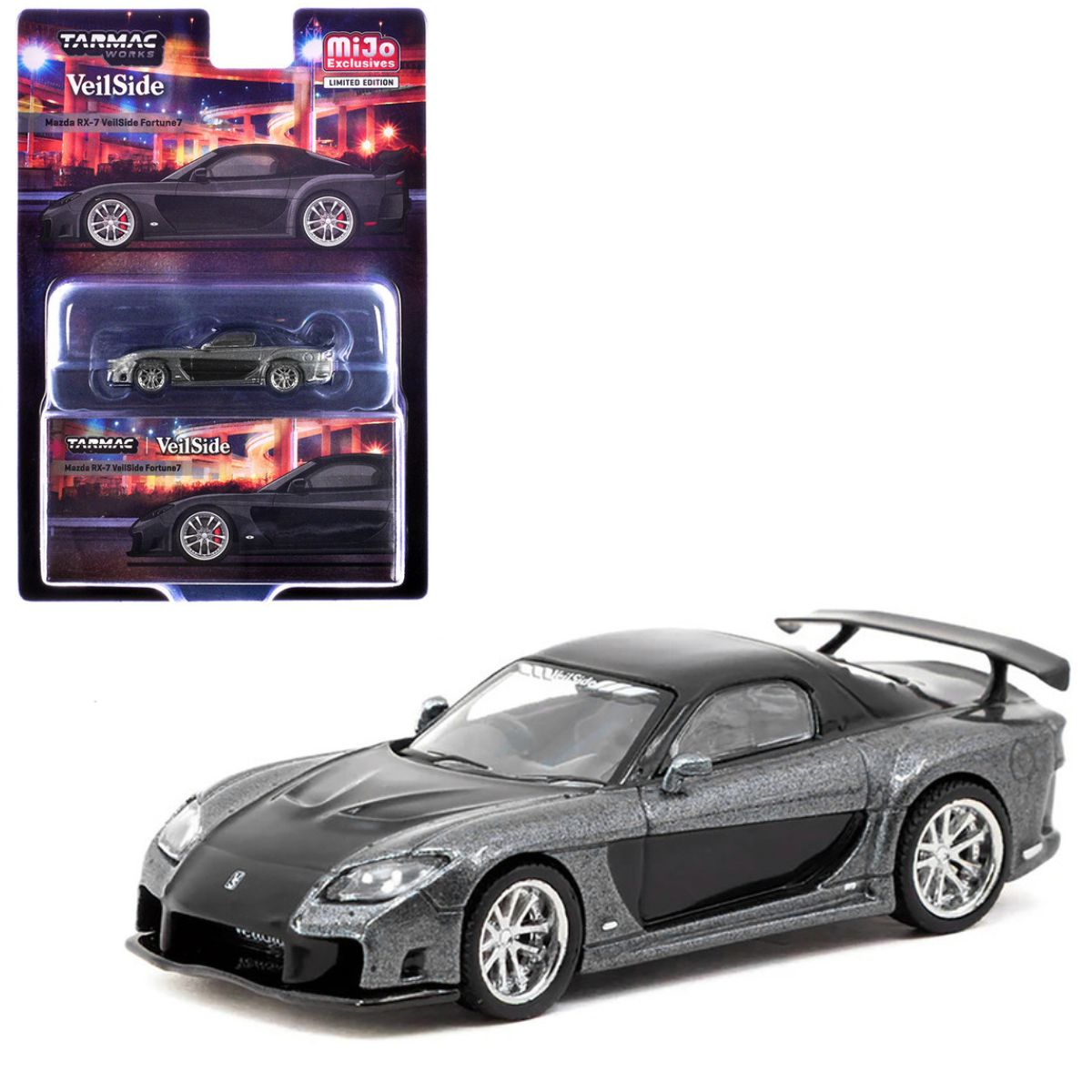 Mazda RX-7 VeilSide Fortune7 RHD Gray Metallic Black Global64 Tarmac Works