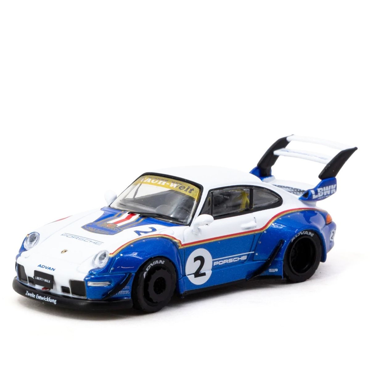 RWB 993 #2 Liberty Walk White Blue Metallic Container Packaging Hobby64 Tarmac Works