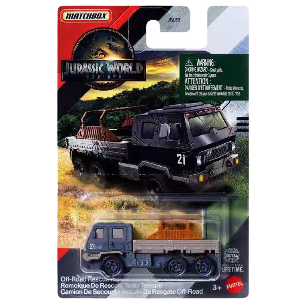 Matchbox Jurassic World Rebirth All-Terrain Rescue Trailer